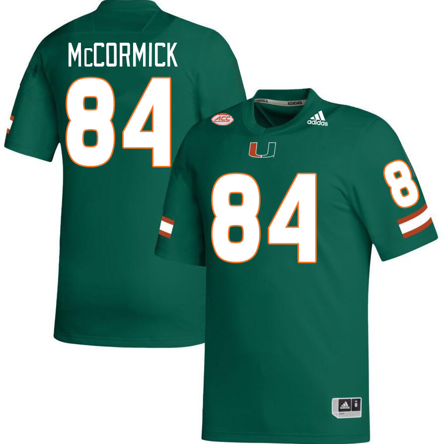 Men #84 Cam McCormick Miami Hurricanes College Football Jerseys Stitched Sale-Green